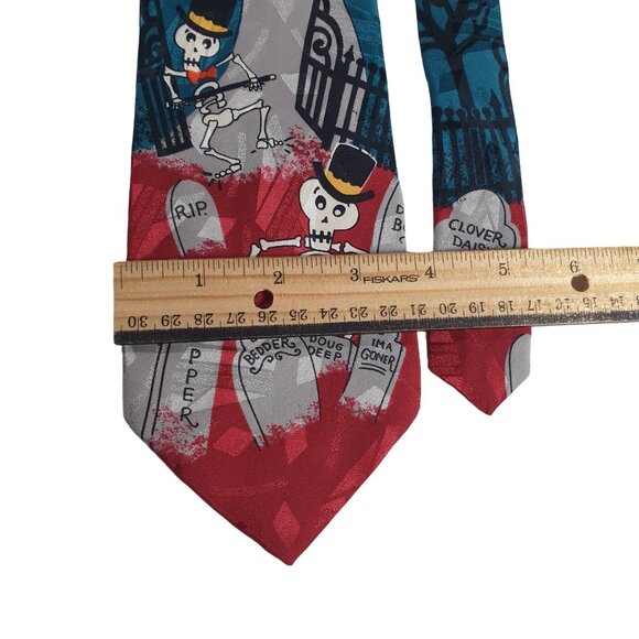 Celebrations By Hallmark Mens Necktie Tie Skeleton Halloween Work Office Gift - Picture 4 of 6